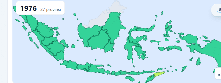 Peta Indonesia tahun 1976, Timor Timur baru bergabung dan disorot