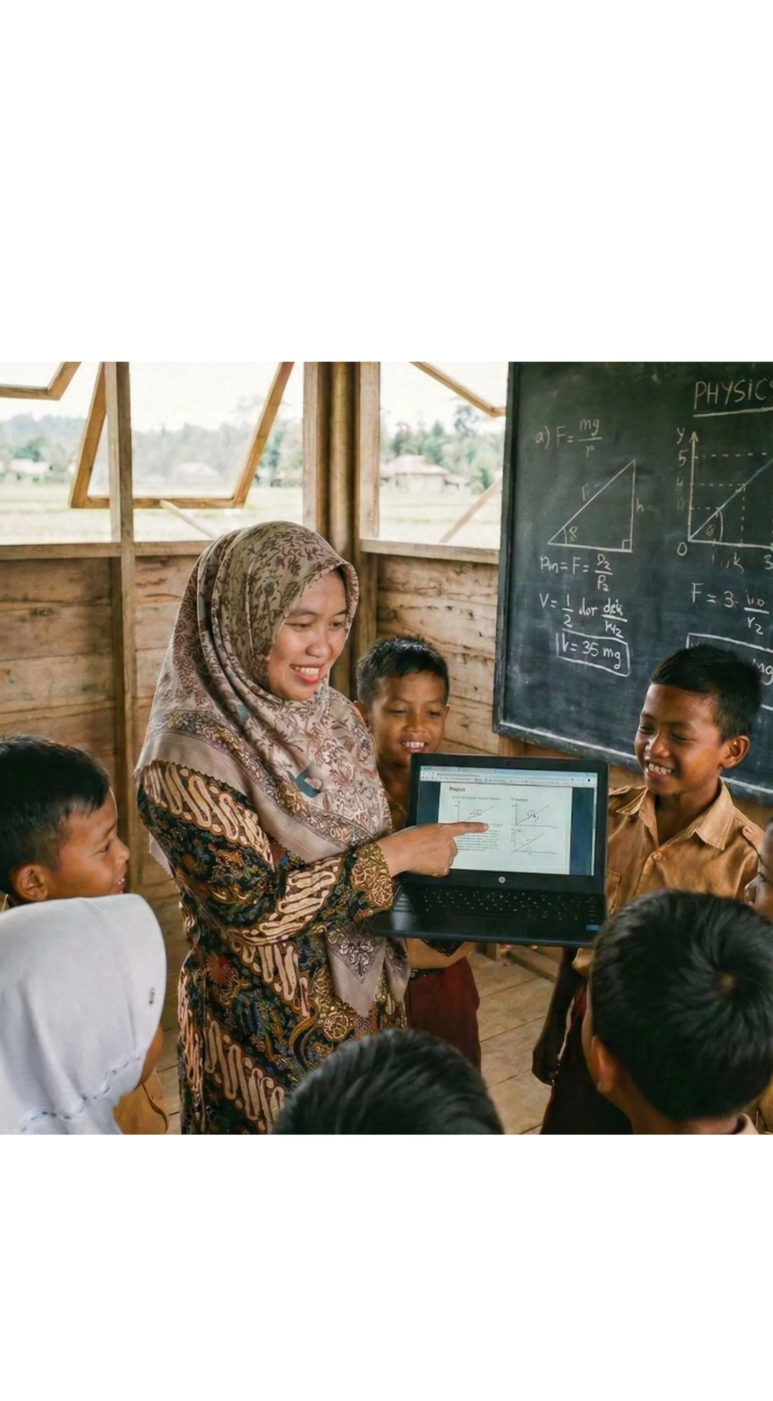 Guru menggunakan simulasi di chromebook